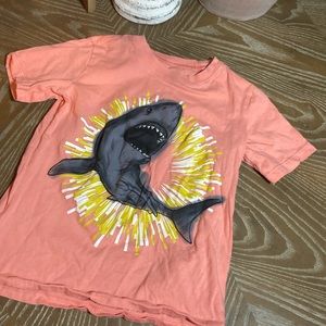 Little Boy Salmon Pink Grey Shark Soft Short Sleeve Tee Shirt